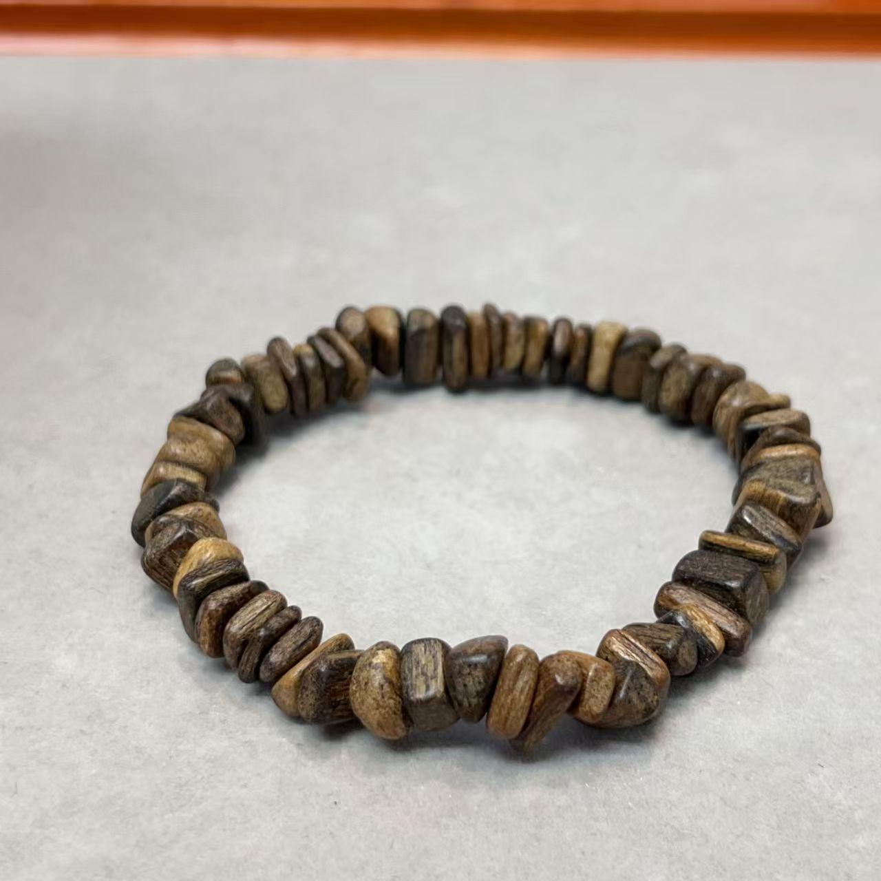 Браслет из неровных бусин агарового дерева - Ароматные буддийские бусины для мужчин и женщин
