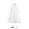 Kaslead New Women Clothes Western Style High-Grade Socialite Gold Oversized Flounced Skirt