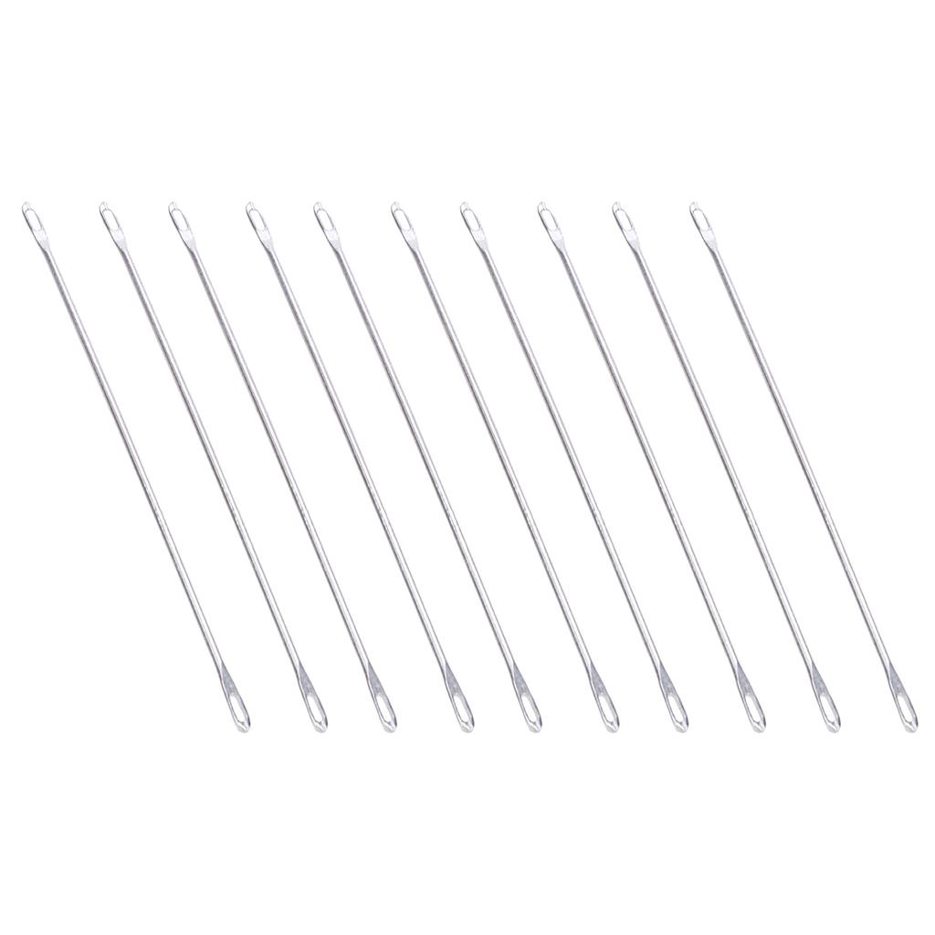 20 Pcs Double Eye Needle Metal 9cm Long Transfer Needle Fit for Knitting Machine