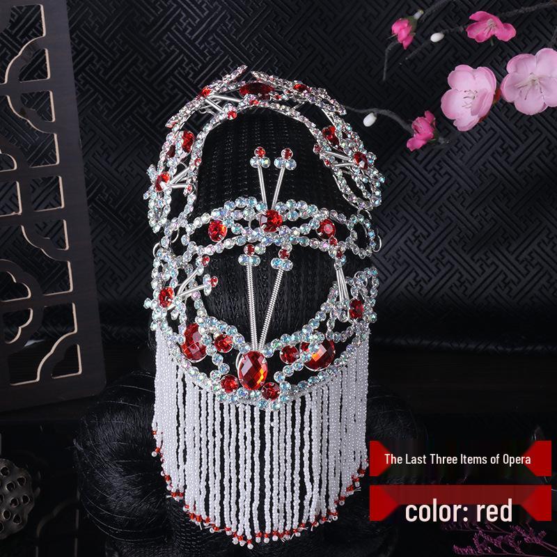 

Зелений Квітковий Набір Головних Уборів для Опери: Дерев яні прикраси-свердла, Шпилька, Навушник, Вуаль, Шарф - 3 Задні, 5 Бічних Частин