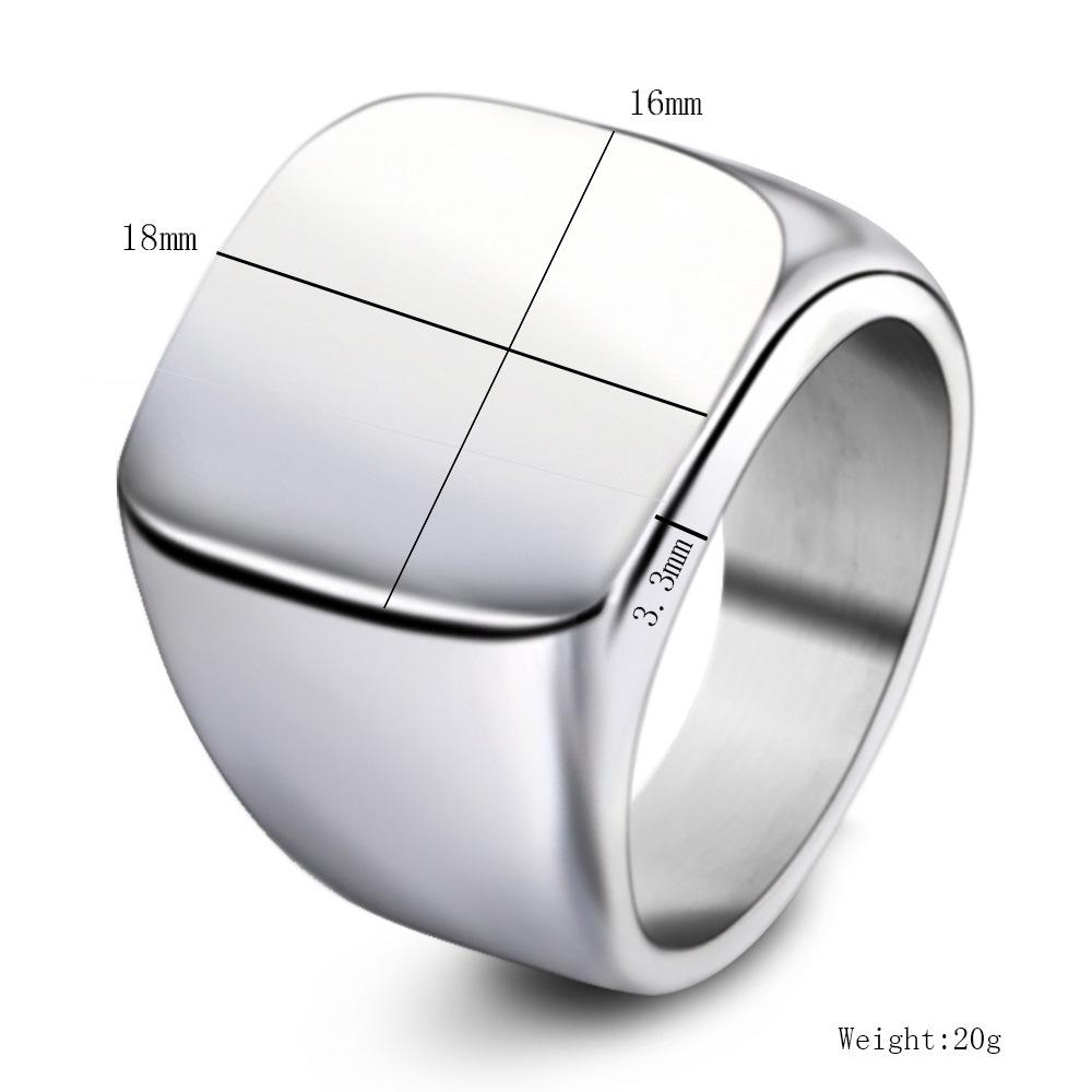 Retro minimalistický 18mm nerezový titanový prsten s laserovým logem