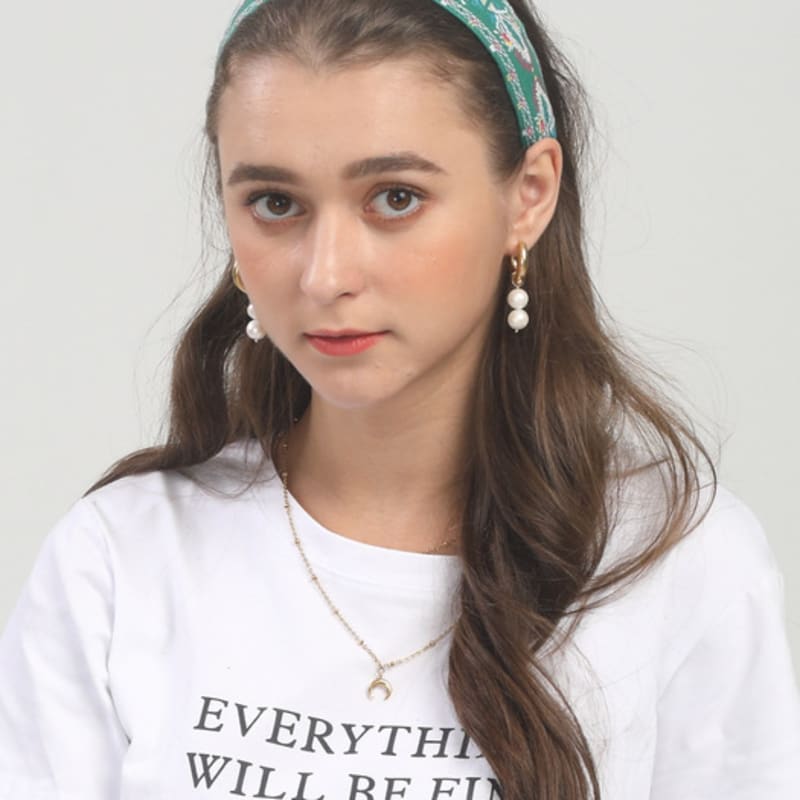 LALA Imported Lace Ethnic Hairband P-GREEN