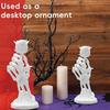 Skull With Florals Design Plastic Halloweens Decoration Easy Setups Indoor Outdoor Holiday Party Gothics Tabletop Display