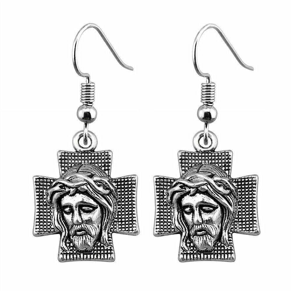 Cross Dangle Earrings Minimalist Gothic Christian Symbol Drop Earrings Girl Jewelry