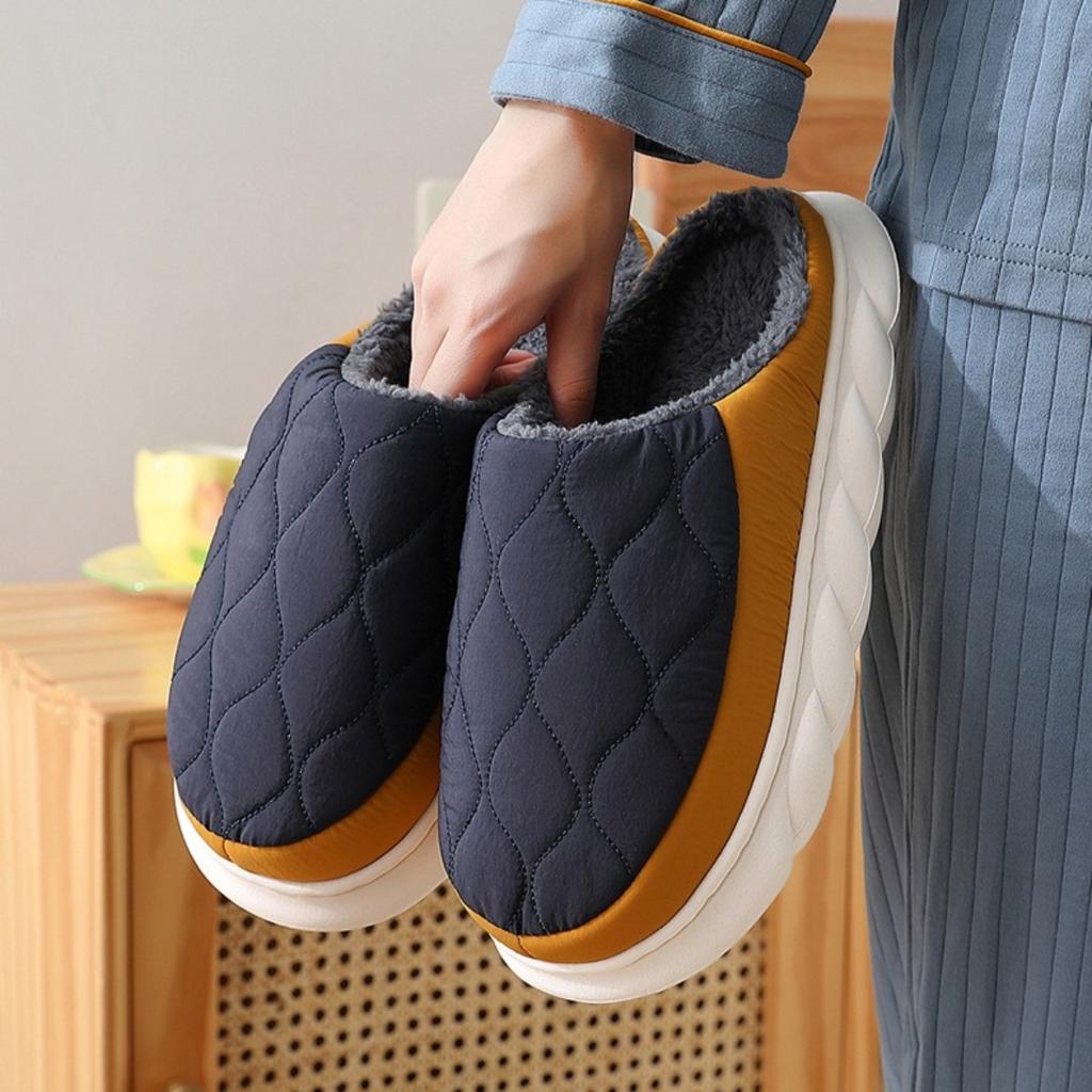 Men, Cotton Slippers, Thick Soled Shoes, Non Slip Shoes, External Shoes, Plush, Cotton Slippers