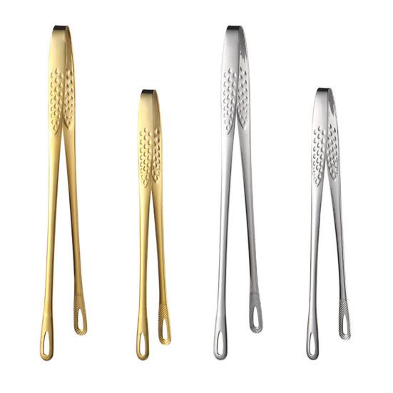 Lange Grillzange Edelstahl Barbecue Steak Clip Rutschfester Griff Küche Kochen