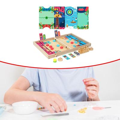Jogo de tabuleiro Fast Puck Entretenimento Brinquedo Interativo Hóquei de Madeira Multiuso