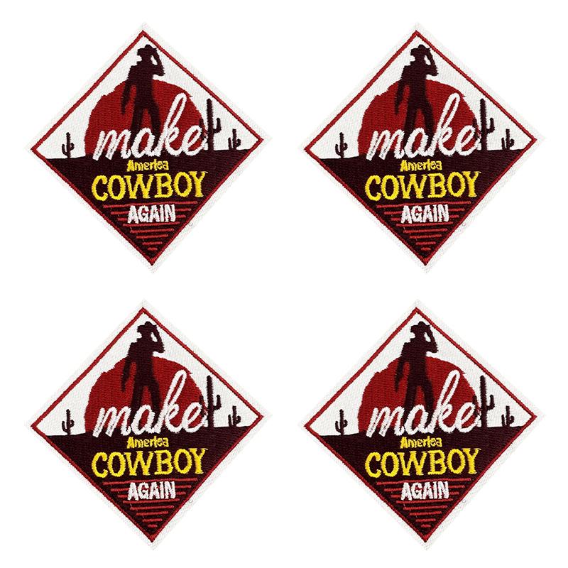 10pcs /Lots Western Cowboys Embroidered Patches Letter Patch Iron On Patches For Clothing Thermoadhesive Patches Jackets Hats Diy 