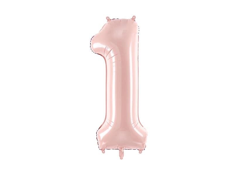 Balon Foliowy Cyfra ''1'', 72Cm, Jasny Różowy