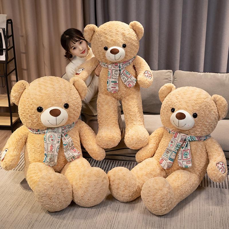 Scarf Bear Teddy Bear Doll Plush Toy Big Bear Hug Bear Toy Schoolgirl Soothing Rag Doll