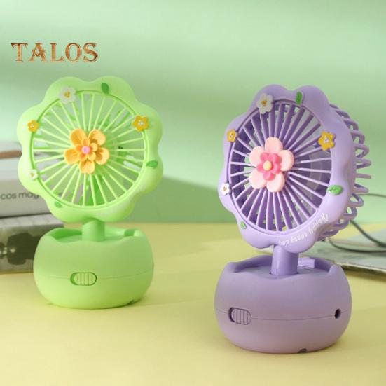 Handheld Mini Fan with Powerful Motor Strong Airflow Low Noise Portable USB Rechargeable Desktop Silent Cooling Fan
