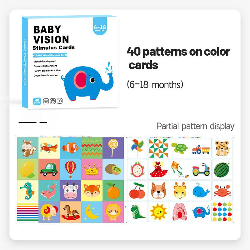 1PACK Black and White Card 0-3 Months Baby Black and White Card Early Education Card Visual Stimulation Card Baby Color Card English