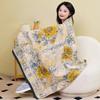 90 × 180cm Extra Large Size Bath Towel,Pure Cotton Gauze Bath Towel Floral Pattern Water-absorbing Quick-drying Soft Bath Towel,1pc