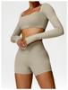 Winter Long Sleeve Yoga Suit for Outdoor Running - Brushed Fitness T-shirt