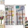Colorful Inspirational Kids Curtains Quotes Cute Child Cartoon Motivational Rainbow Sun Rod Pocket Window Drapes For Kitchen