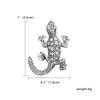 Silver Color Rhinestone Lizard Brooches For Women Men Vintage Exquisite Lovely Cartoon Gecko Insect Animal Pins Party Jewelry