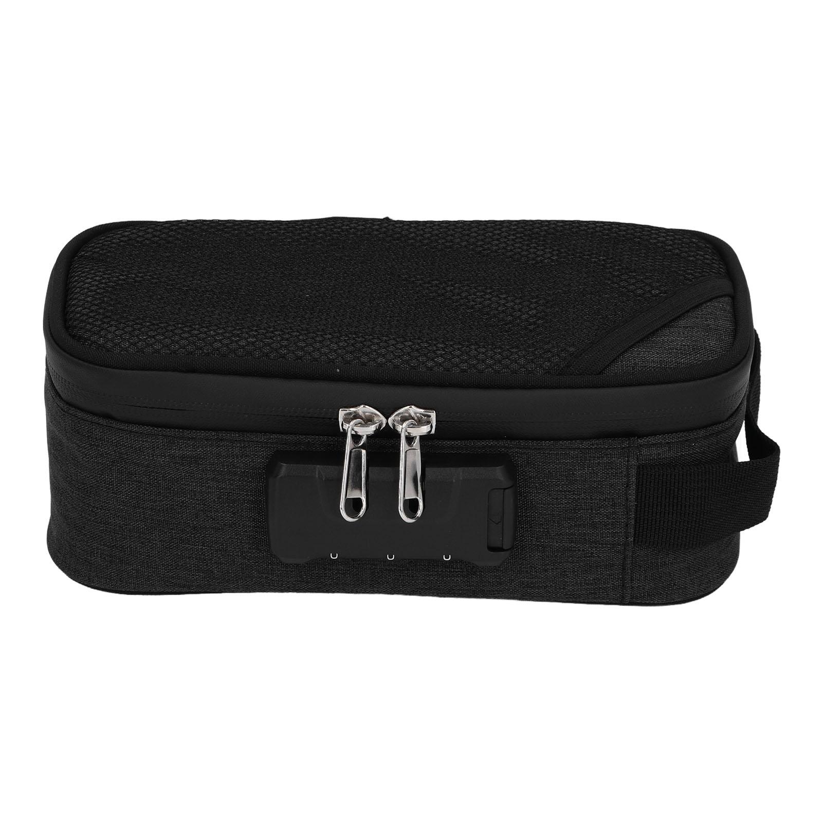 

Сумка с замком, не пропускающая запахи, портативный контейнер с активированным углем для путешествий Black