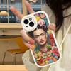 Fashion F-Frida K-KahlosS Leather Phone Case For IPhone 16 15 14 13 11 12 Pro Max Mini Plus Back Cover