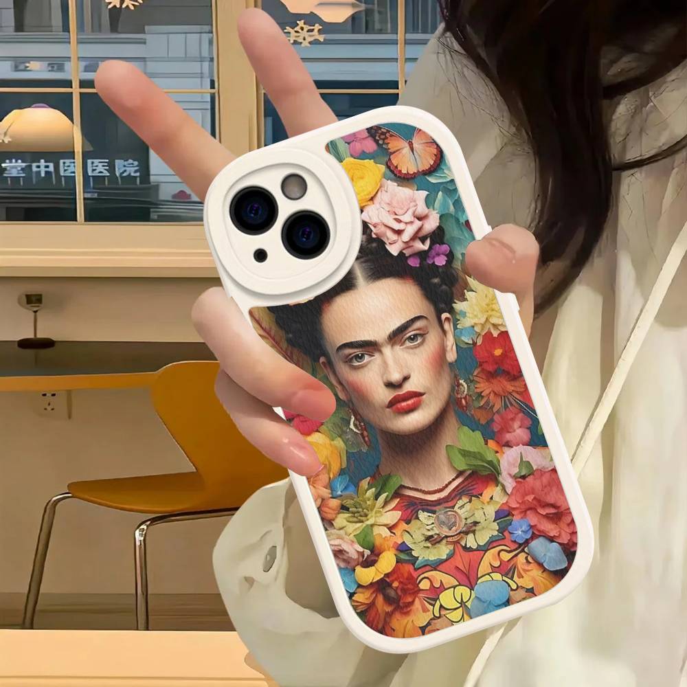 Fashion F-Frida K-KahlosS Leather Phone Case For IPhone 16 15 14 13 11 12 Pro Max Mini Plus Back Cover