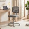 Small Office Chair without Arms, Ergonomic Swivel Mesh Desk Chair with Curved Back, Dark Grey