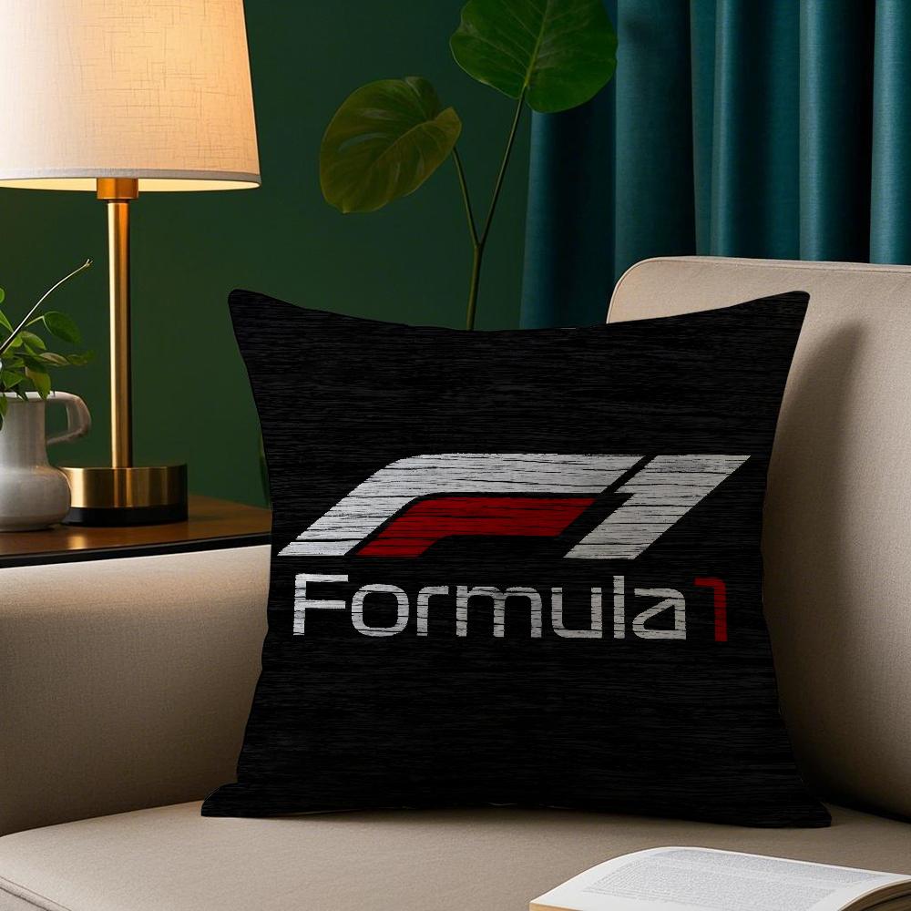 F1 Car Racing Pillow Case Plush Fabric Soft Pillowcase Double Sided Print Sofa Cushion Cover Throw