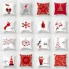 Christmas-Themed Pattern Throw Pillow Cover With Short Plush Print For Living Room Sofa Decoration Cushion Cover Pillow Covers