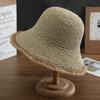 New  Straw Bucket Hat Summer Hat for Women Sun Hats Beach Caps Sombreros Wide Brim Beach Side Cap Floppy Female Raffia Girl Caps