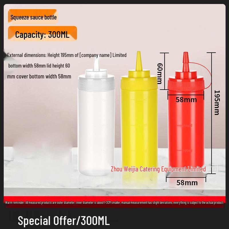 Flacone Squeeze in Plastica a Tre Fori con Ugello per Condimenti - Ideale per Salsa per Insalata, Ketchup, Salsa di Soia e Condimenti.