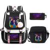 K-Pop Anime Cartoon Halloween Printed Fashion Student School Bag Children'S Shoulder Backpack Pencil Case Set