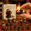 Home Holiday Atmosphere Decor 2026 Dachshund Advent Calendar, 24 Days 3D Collectible Dog Figures, Miniature Set Puppy Ornaments Christmas Countdown