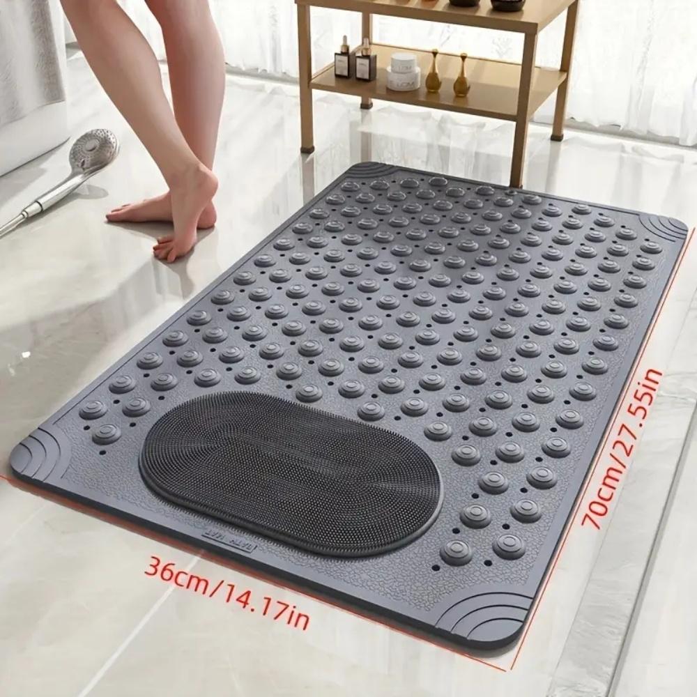 Bathroom Non-Slip Mat Solid Color Massage Mat Home Anti-Slip Suction Cup Carpet Waterproof Dirt-Resistant Toilet Hotel Floor Mat