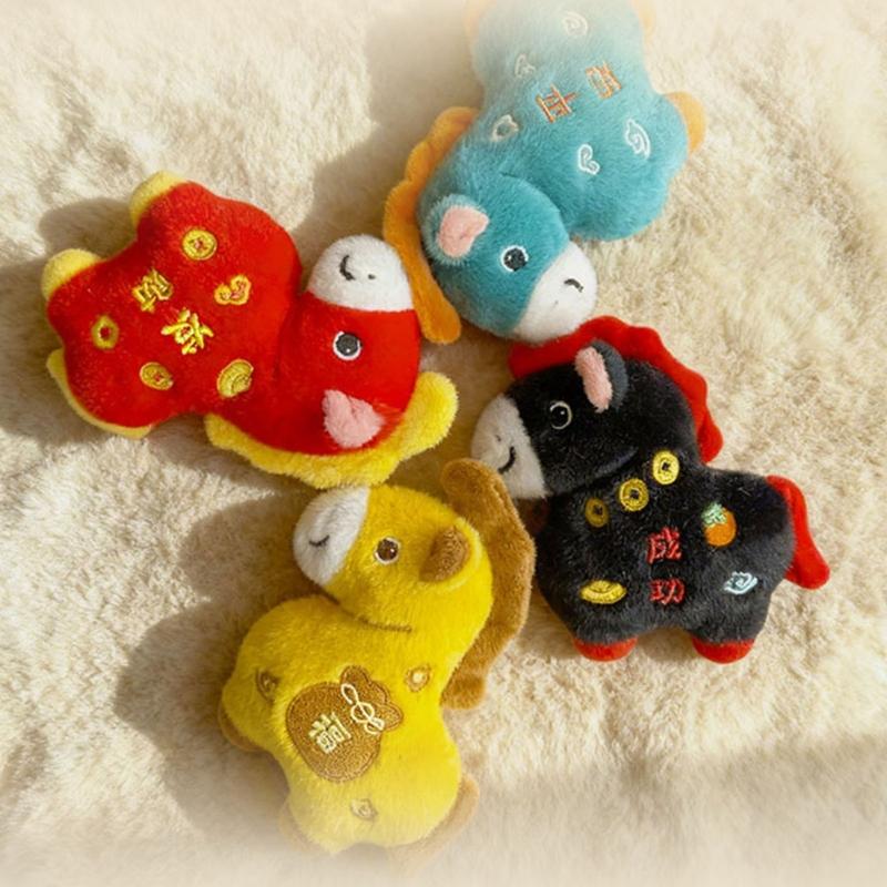 Lucky Horse Year Plush Keychain Pendant Decoration Soft Hanging Toy For Bag Car Keys Accessories