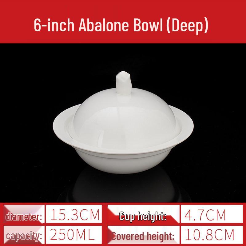 Abalone Plate with Sauce, Sea Cucumber Dish, Premium Hotel Tableware Set, Individual Liaoning Sea Cucumber Plate, Magnolia Soup Tureen with Lid