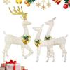 2026 Garden Reindeer Stake Light 3-Piece LED Yard Decor Acrylic Lighted Reindeer Stake for Yard Garden Pathway Patio Porch