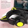 Căști de gaming cu LED, cu ureche de pisică, pliabilă, montată pe cap, Căști Bluetooth 5.0, căști fără fir adevărate cu microfon
