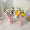 Forever Knitted Flower Bouquet Handmade Puff Crochet Roses Eternal Flower Gift for Mothers Day Teachers Day Home Decor Ornament