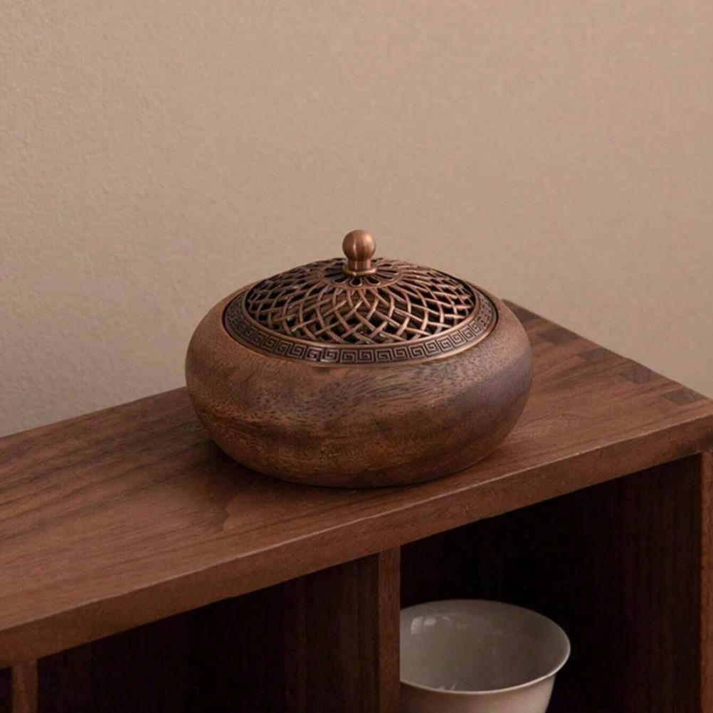 Vintage Wooden Incense Burner Mosquito Coil Incense Holder Solid Wood Incense Burner Home Aromatherapy  Creative Creative Gifts