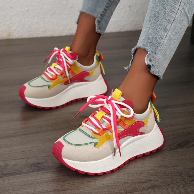 Fashion 2025 New Women Chunky Sneakers  Multi-Design Mixed Color Daily Wear Shoes Women Summer Breathable Sports Casual Sneakers Women