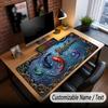 Koi Fish Theme Custom Mouse Pad Personalized With Name Text Customized Desk Mat For Office Home Decor