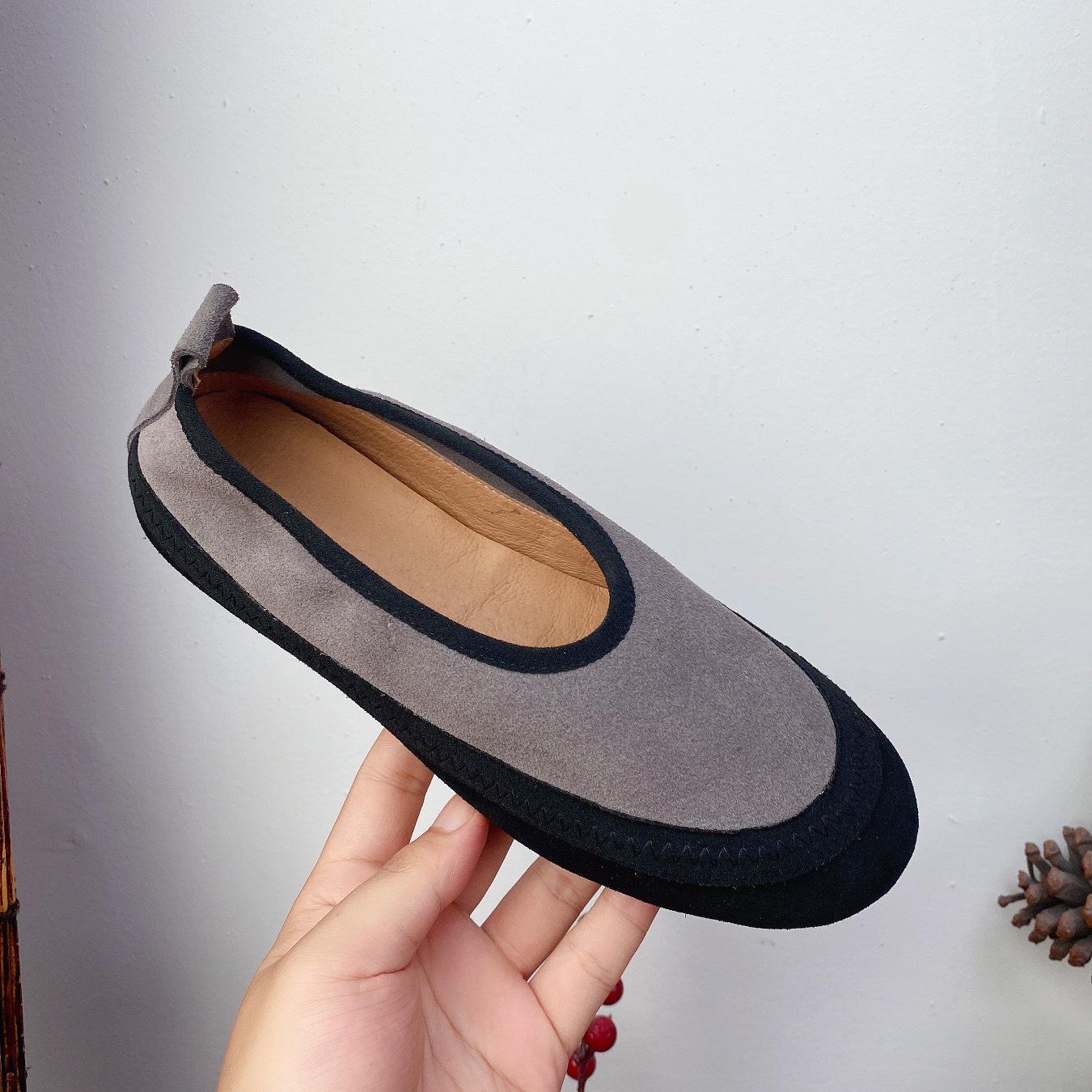 

Johnature женская обувь на плоской подошве, разноцветная осенняя женская обувь из натуральной кожи с круглым носком, лаконичная женская обувь ручной работы на мелкой платформе для отдыха 40 серый