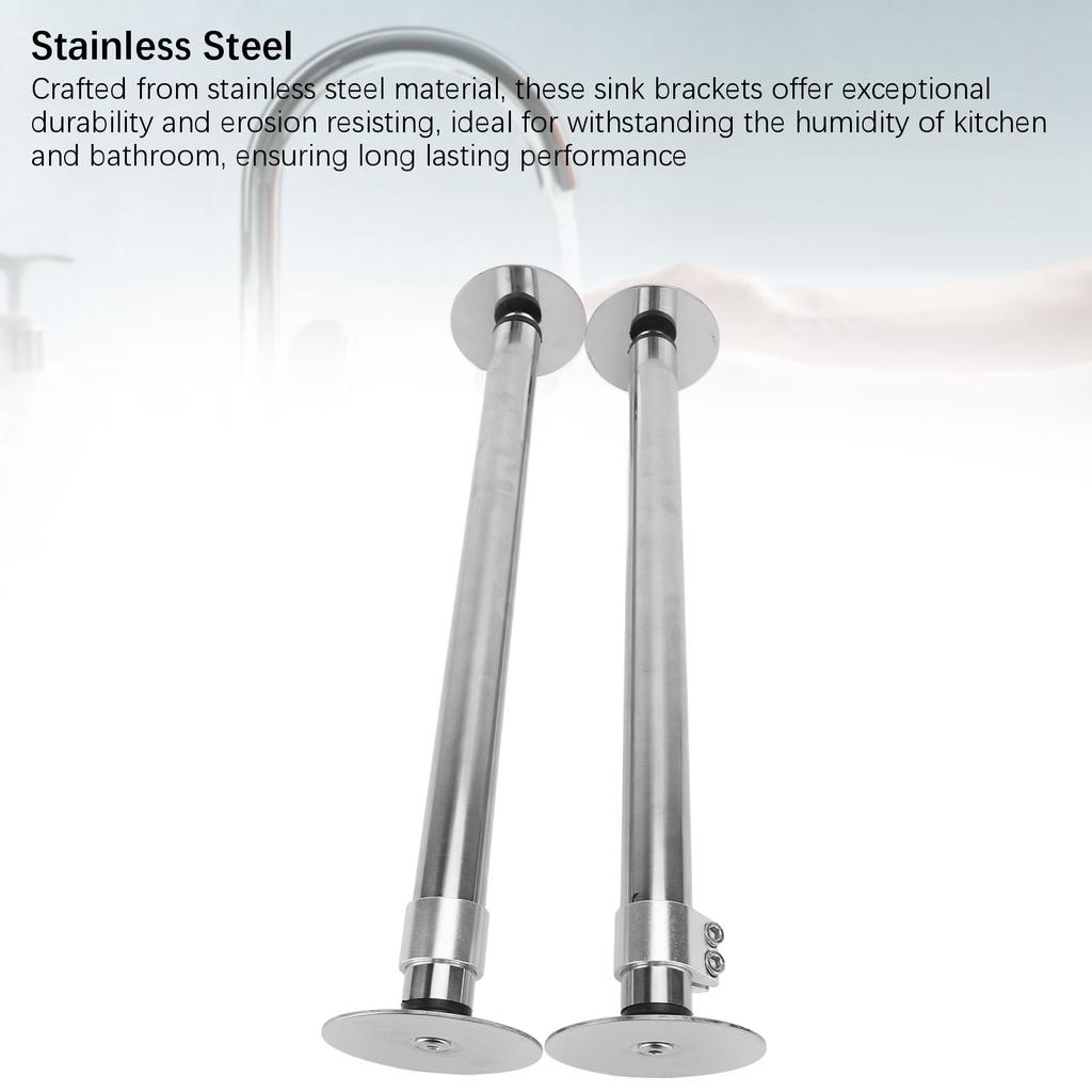 2ks podmontážní konzole z nerezové oceli pro kuchyň a koupelnu 45-78 cm