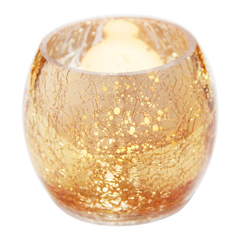 

Gold Electroplated Glass Candle Holder - Romantic Home and Bar Décor