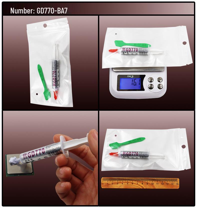 Vysoce vodivá teplovodivá pasta GD450, 7g stříkačka pro chlazení CPU, silikonové mazivo