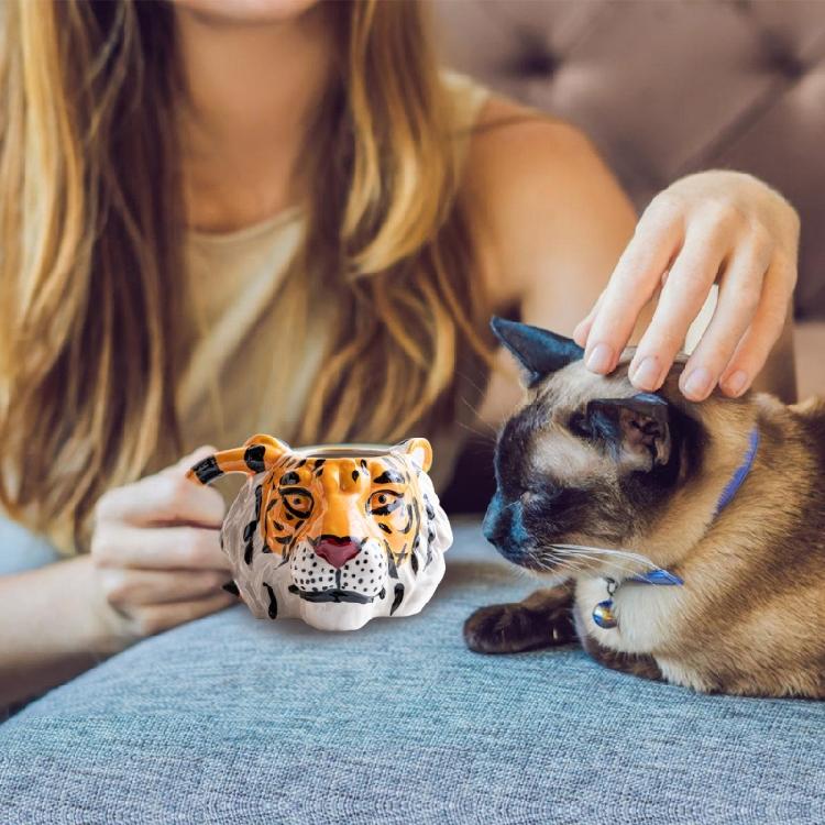 Delicate 3D Hand Painted Ceramic Mug Hand Painted Animal Ceramic Mug Convenient 3D Decoration for Kitchen and Cafe Use