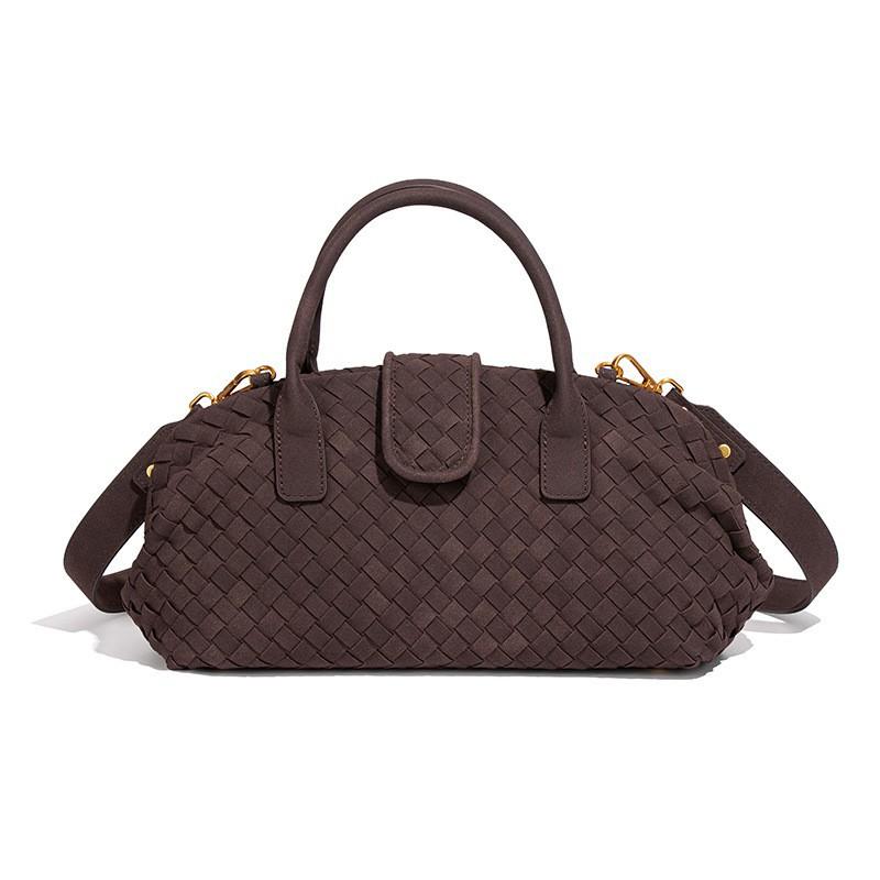 

Suede Boston Knitted Bag Women s Handbag Single Shoulder Diagonal Clip Shell
