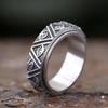 NEW Eye of Horus Rotating Ring Stainless Steel Ancient Egyptian Jewelry Triangular Pyramid Design