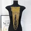 1Pc Tassel Chain Sequin Shoulder Ornaments Wedding Dress Performance Clothing Fashion Shoulder Boards Gold Embroidery Patch