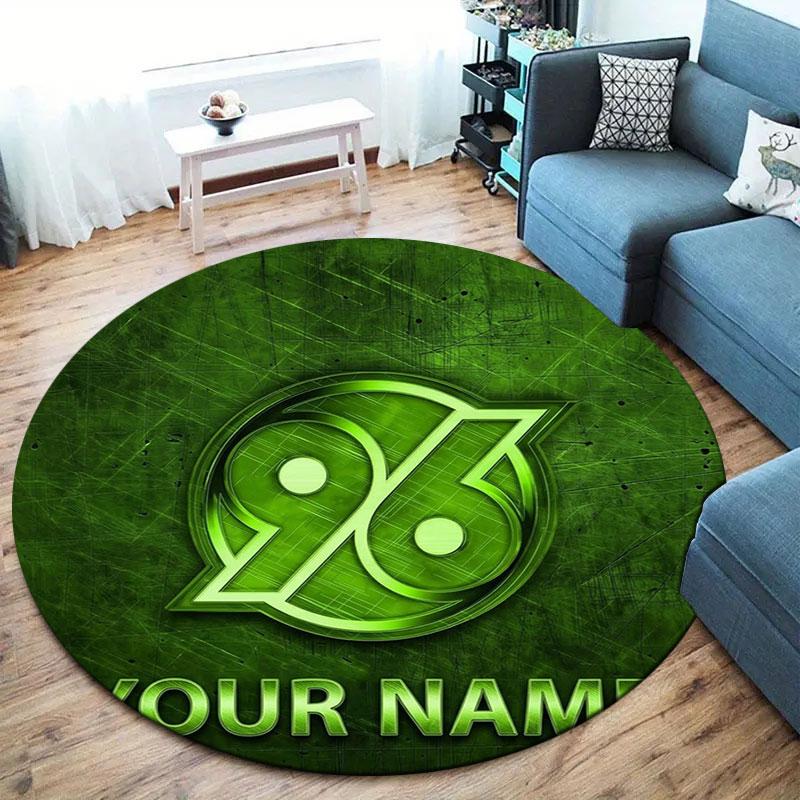 Hannover 96 Custom Name Round Area Rug,Carpet Rug for Living Room Bedroom Sofa Playroom Decor,Non-slip Floor Mat