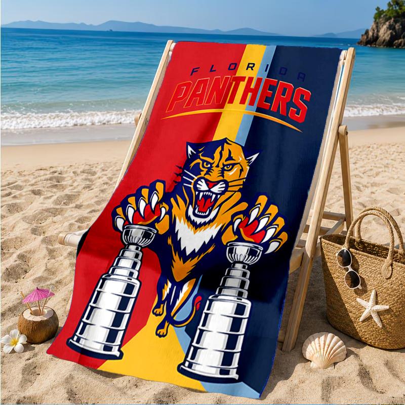 Panthers Team Spirit Beach Towel, Super Soft Microfiber, Perfect Gift for Her/Him, Birthday, for Pool, Beach, Travel, Decor Beach Party