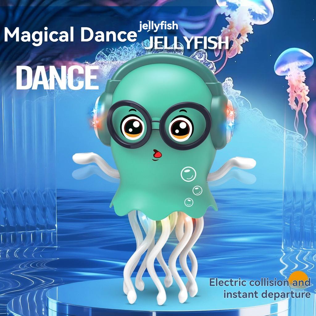 Children's electric quirky dancing octopus jellyfish automatic obstacle avoidance toy car music light decompression toy